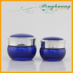 Blue Coating Cosmetic Bottles And Jars With Cap