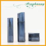 Flat Black Blue Cosmetic Bottles and Jars