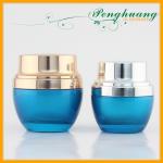 Clear Blue Printing Cosmetic Bottles And Jars With Cap