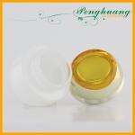 Pearl White Cosmetic Bottles And Jars With Color Caps